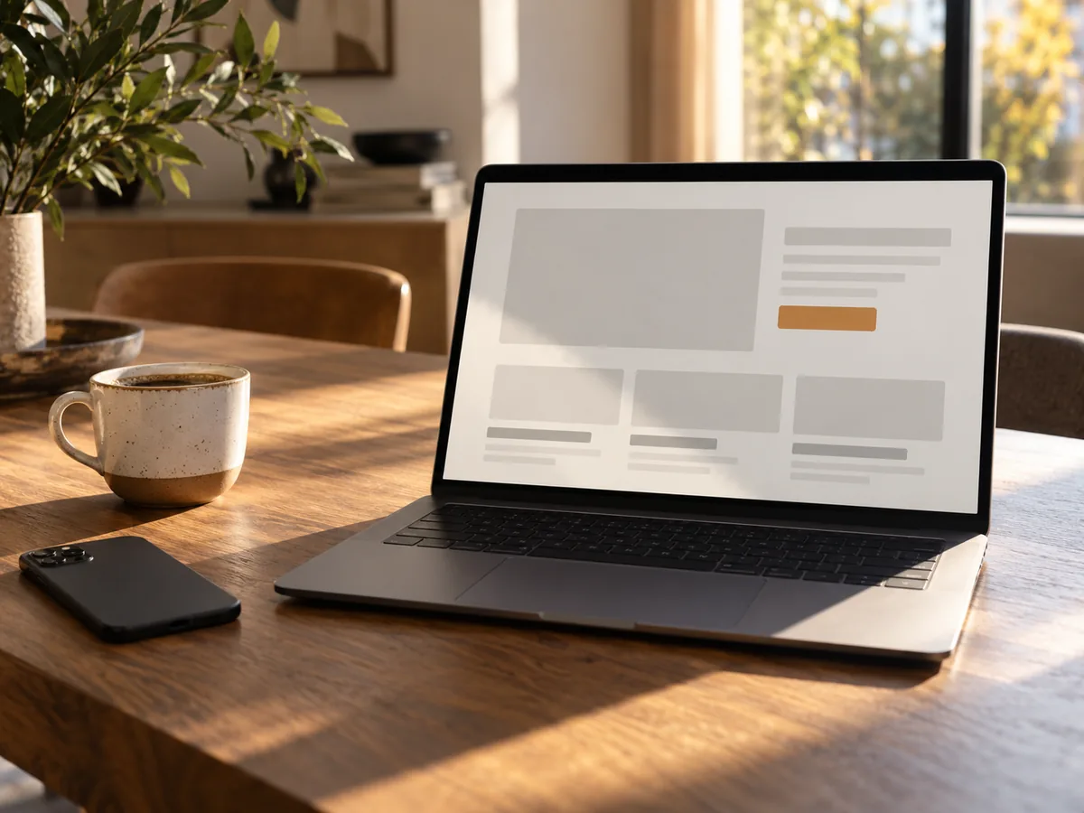A finished online store open on a laptop